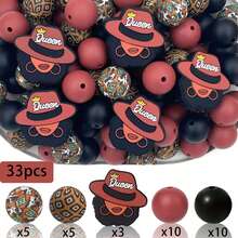 25pcs/26pcs/33pcs Women's Stylized Silicone Beads, Brown Rose Red Purple Green Yellow Women Queen Crown Twin Ponytail Elements, Hobbyist Decorative Beads Accessories For Earrings, Necklaces, Bag Chains, Beaded Pens, Phone Chains, Beaded Makeup Brushes, DIY Set Making Accessories, Empowering Women's Independence, Suitable For Holiday Gifts, Birthday Gifts - Female Style - View 14