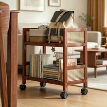 1 pieza Carrito de aperitivos para sala de estar, estantería de almacenamiento, unidades de estantería de pie, organización y almacenamiento, unidad de estantería, estantería de almacenamiento con ruedas para dormitorio y estudio, estantería organizadora multifuncional móvil de pie para cocina, estantería de exhibición para baño con ruedas direccionales, adecuada para Navidad, Pascua y otras festividades - Ver 10