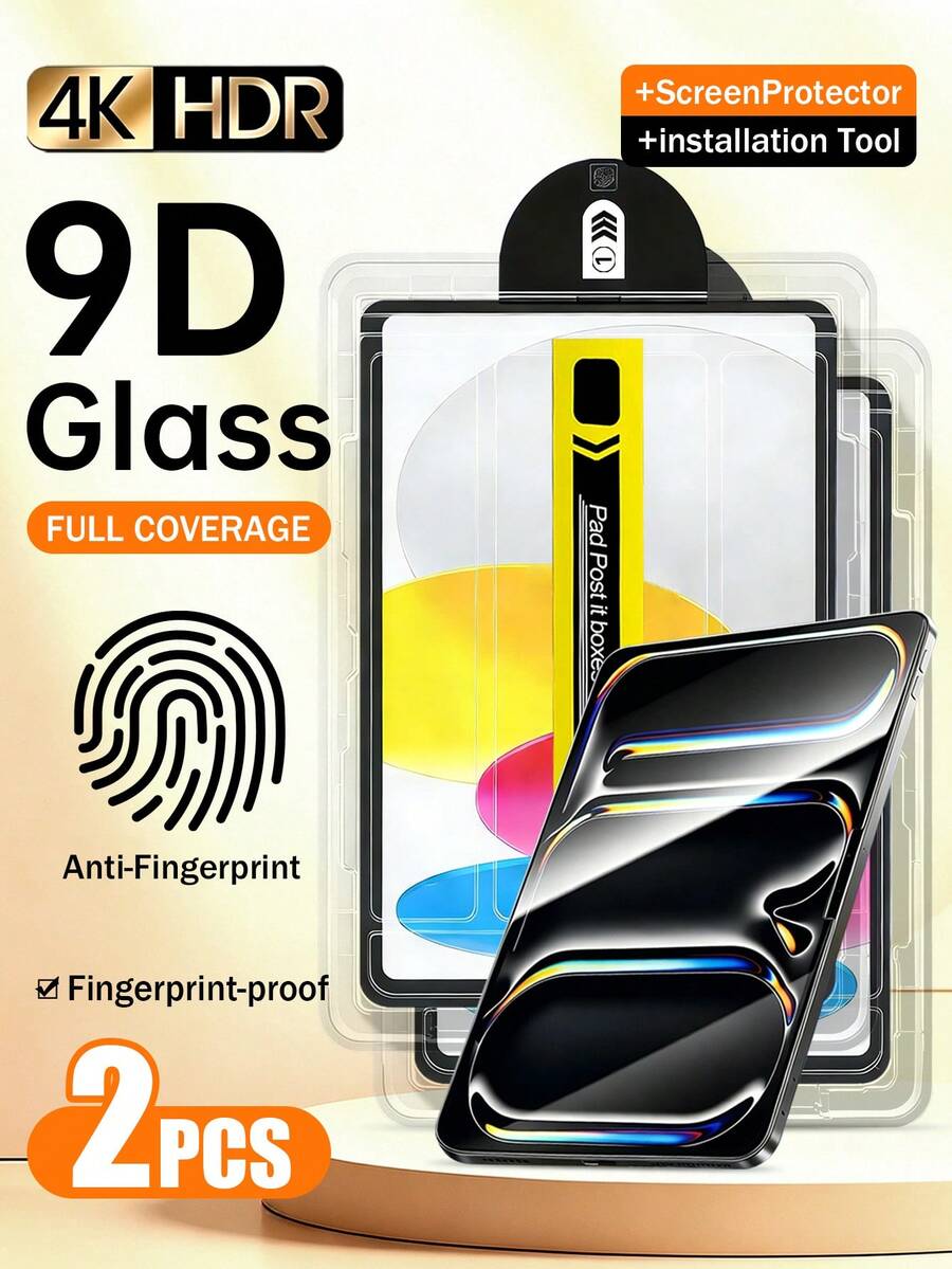 2pcs Tablet Screen Protector Film Compatible With IPad Air 2026 (11 Inch/13 Inch) / Air 2025 (11 Inch/13 Inch) / Pro 13 Inch / Pro 12.9 Inch / Pro 11 Inch / 11th Gen A16 11 Inch/10.9 Inch (2025/2022 Model) High Definition Transparent Tempered Glass - Clear - View 1