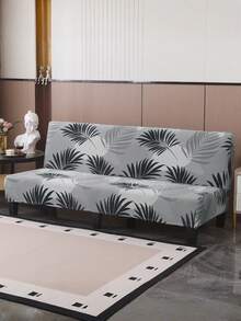 Armless Sofa Bed Cover, Elastic All Inclusive Polyester Fiber Sofa Cover, Knitted Milk Silk, Suitable For All Seasons - Dark Grey - View 9