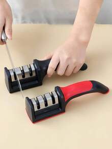 Handheld Multi-Function 3-Stage Quick Knife Sharpener With Non-Slip Base, Kitchen Knife Accessory Tool - Multicolor - View 2