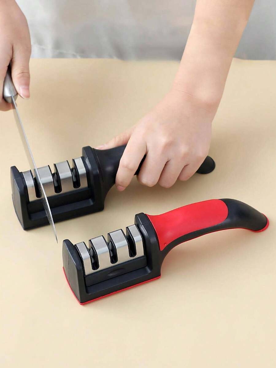 Handheld Multi-Function 3-Stage Quick Knife Sharpener With Non-Slip Base, Kitchen Knife Accessory Tool