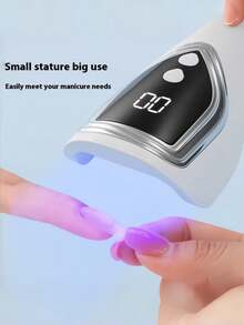 USB充電式UV LED美甲燈 手持迷你美甲燈 5顆LED燈珠 快速乾燥凝膠指甲油 附LED顯示螢幕與計時器 快速固化凝膠指甲油 指甲油 膠水與照片 DIY美甲工具 美甲用品 - 星星 - 查看 4