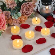 50/120 Pack Natural Unscented Soy Wax Tealight Candles, Paraffin-Free Mini Tea Lights, Up To 6 Hours Long Clean Burn Time, Bulk Multipurpose Candles Perfect For Daily Dinners, Power Outage Emergency Lighting & Table Decorations - 6Hour - View 3