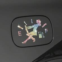 1 pieza Pegatina de coche, Pegatina de consumo de combustible, Pegatina brillante para la tapa del tanque de combustible, Pegatina decorativa para la tapa del tanque de combustible del Body del coche, Pegatina reflectante de dibujos animados personalizada para coche - Unitalla - Ver 9