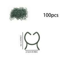 100/200Pcs Horticultural Clips Butterfly Clasp Plant Garden Fixing Clips 3 Sizes Planting Support Grippers Great For Flower Vine&Vegetable Lever Loop Clamp Holding Stems,Ties For Vines,Flowers&Vegetables,Garden Grid Holders For Secure Stem Clamping - Green - View 15