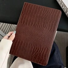 1pc Black Crocodile Texture Business Book Style Flip Cover Multi-Angle Stand Design, No Pen Slot/Card Slot Storage, Wear-Resistant PU Leather + Silicone Anti-Drop Inner Shell, Full Edge Anti-Scratch Protective Case, Compatible With IPad 10th Gen 10.9 Inch, 11 Inch Multi-Version, 10.2 Inch 7/8/9th Gen, Air6/Air7/Air8, Pro 2024, Office Commute Online Class Dedicated, Business Elegant Portable Tablet Leather Case - Multicolor - View 44