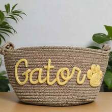 Personalized Braided Rope Pet Toy Storage Basket, Custom Pet Name Gift Basket, Travel Storage Bag, Tote Bag For Pet Lovers, Home Decor Pet Supplies - Multicolor - View 57