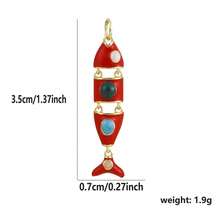 1pc Copper Fish Pendant DIY Bracelet Necklace Ankle Chain Charm, Suitable For Beach Vacation, Gift For Colleagues, Best Friends, Family And Friends - Multicolor - View 5