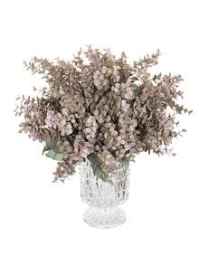 1/3/60pcs Artificial Eucalyptus Flower Bouquet, Realistic Texture Artificial Flowers, Suitable For Vase, Home, Hotel Room, Wedding Decoration, Tabletop Decoration, Birthday Gift, Graduation Ceremony, Autumn Decoration And Other Occasions - Light Purple - View 2