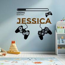 Custom Moon Girl Cartoon Wall Stickers, Personalized Text Wall Stickers, Customized Name Self-Adhesive Paintings, Customizable Birthday Gift - Style C - View 6