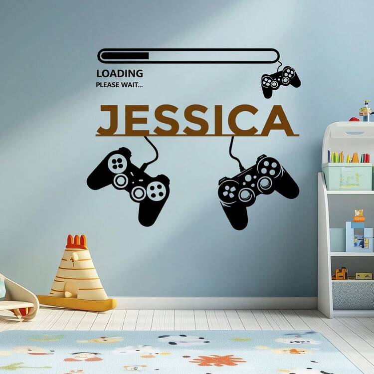 Custom Moon Girl Cartoon Wall Stickers, Personalized Text Wall Stickers, Customized Name Self-Adhesive Paintings, Back To School - Style C - View 6