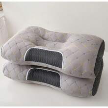 Almohada de algodón de alta calidad, súper suave, con calidad de centro comercial.Ideal para hoteles y uso doméstico, protege la columna cervical y le permite dormir plácidamente. - Blanco - Ver 6