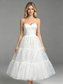 80cm/70cm/60cm/40cm/30cm Bridal Petticoat, 2-Layer/4-Layer Soft Tulle Skirt With Adjustable Waist/Length, Fluffy Underskirt For Wedding, Lolita Cosplay - Multicolor - View 23