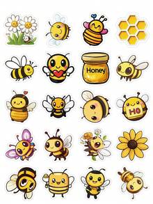 Generic 50Pcs Bee Stickers For Kids Cute Bee Stickers For Water Bottle Waterproof Honey Bee Stickers Bulk - Multicolor - View 8