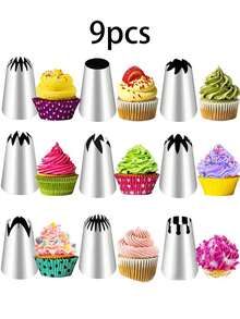 6pcs/9pcs/12pcs Stainless Steel Piping Tips Set, Large Piping Tips, Extra Large Cake Piping Tips, Stainless Steel Icing Tips, Piping Tips, Decorating Tips, Home And Baking Cake Decorating Tools, Baking And Pastry Supplies, Cake Decorating Icing Piping Tips, Decorating Tools, Icing And Piping Tips, Perfect For Cookies, Cakes, Donuts, Decorations, Suitable For All Baking Occasions, Perfect For Birthdays, Weddings, Anniversaries And Daily Desserts - View 11