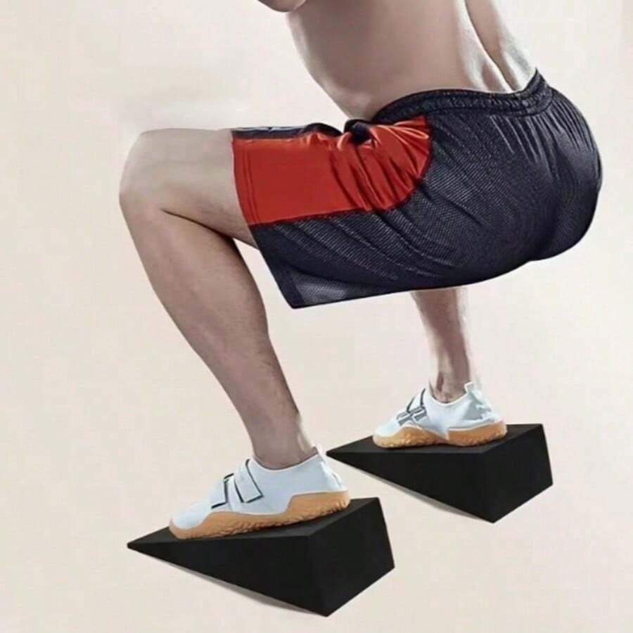 2 Yoga Blocks - Suitable For Yoga, Strength Training, Leg Recovery, Deep Stretching - Squat Support Triangular Blocks - 2 Yoga Blocks For Squat Leg Lift | EVA Foam Material, Suitable For Fitness Weight Training, Leg Elevation - Multicolor - View 1