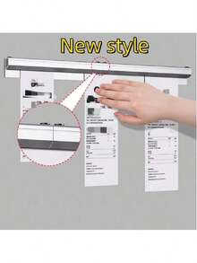 1pc Sliding Modular Menu Receipt Organizer, Wall-Mounted, Drill-Free Aluminum Kitchen And Restaurant Order Sorter, Suitable For Restaurants, Food Trucks And Other Locations To Store Receipts, Supports Hanging Various Receipts, Vouchers And Tickets - Multiple Styles - View 3
