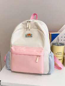 This Fashionable Color-Block Casual Backpack Is Suitable For A Variety Of Occasions And Has A Wide Range Of Uses. It Is The Perfect Gift For Teenagers. - Multicolor - View 3