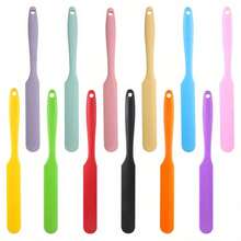 1pc Silicone Spatula Cream Scraper Macaron Colorful Cake Spatula Bread Jam Knife Stirring Tool Non-Stick Baking Tool Material Heat Resistant Multiple Color Options, Silicone Jar Scoop Spoon, Heat Resistant Cake Cream Peanut Butter Scoop Spoon, Batter Mixing Scraper, Non-Stick Bread Spatula, Rubber Kitchen Jar Utensil Stirrer Scraper, Long - Multicolor - View 8