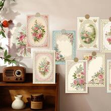 20pcs Vintage Lace Floral Aesthetic Wall Collage Kit, Small Posters For For Home Room Decor, Retro Lace Rose Teen Dorm Photo Wall Art Decor, Postcards, Perfect For Scrapbooking & Crafting - A - View 4
