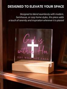 Christian Acrylic Plaque, "God Says You Are" Bible Verse Sign, Inspirational Faith Home Decor, Floral Religious Decoration With Wooden Base, Spiritual Gift For Women, Christian Desktop Ornament, Scripture Quote Keepsake - A - View 6
