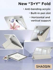 客製化愛心波點圖案平板保護殼，可印姓名，Y型支架支撐，適用 iPad A16 11代、2026 11吋、Pro 11吋 2024、7代 10.2吋、Mini 7、11吋 2025、10代 2022 及 Galaxy Tab A7/A8/S7/S9，多角度觀看、多種支撐模式、四角氣囊防震、智慧喚醒/睡眠、內建筆槽與可折疊支架 - 彩色 - 查看 6