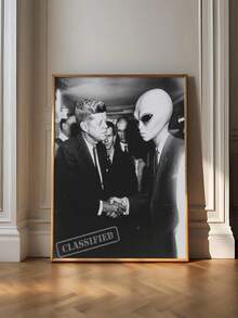 1pc Vintage Black Cat Surreal Art, Funny Alien UFO Wall Decor, Victorian Landscape Wall Art, Ideal Gift,Suitable For Bedroom,Living Room,Kitchen,Wall Arts,Wall Decor,Home Decor,Room Decor,Canvas Wall Art,Posters, Wall Art With Frame, Optional Frame - 1PCS - View 2
