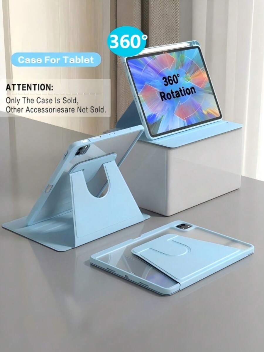 TenYide 360°旋轉透明壓克力保護殼，平板支架保護套，相容於IPad/GalaxyTab/LenovoTab/LenovoXiaoxin PAD/LenovoIdea Pad/MatePad/HonorPad/XiaomiPad/RedmiPad及其他平板型號，亦相容於IPad A16 2025、Air 11/13、M2/M3/M4/M5、Pro 11/13、Air 4/Air 5/Air 6/Air 7/Air8 10.9 吋 2022、第9代、第8代、第7代 10.2 吋、第5代、第6代 9.7 吋、第10代、第11代 10.9 吋 2021、Pro 11/12.9 吋、Mini6/Mini7