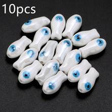 10件/包 陶瓷魚珠 10x20mm 雙面彩色波點魚珠，適用於手鍊、項鍊、DIY手機鍊、吊墜、鑰匙圈配件 - 雙色小魚珠 - 查看 14