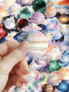 50pcs Galaxy Starry Sky Stickers For Phone Case, Refrigerator, Planner, Diary, Guitar, Helmet, Skateboard, Laptop, Self-Adhesive Decals - Milky Way - View 3