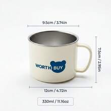 330ML 316不鏽鋼咖啡杯附蓋與手柄，便攜密封防漏水杯，保溫防燙飲水杯，可重複使用茶奶咖啡杯，適合學生與成人於學校、辦公室、旅行、戶外露營、野餐使用 - 彩色 - 查看 13