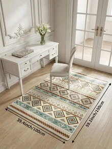1 pieza Alfombra geométrica bohemia para sala de estar, adecuada para cocina, comedor, dormitorio, decoración de vacaciones, interior/exterior, oficina, vestíbulo, felpudo antideslizante, alfombra de baño, pasillo, área de estudio y juegos - Multicolor - Ver 16