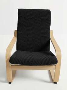 1pc Jacquard Rocking Chair Cover, Recliner Chair Cover, Knitted Jacquard, Elastic Polyester Fiber, Machine Washable, Suitable For Recliner Chair Cover - Black - View 6