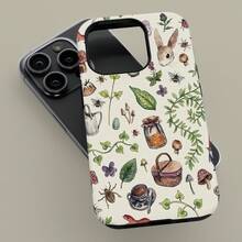 Funda de teléfono Forest Garden para iPhone 17 16 15 14 13 12 11 Pro Plus Max, funda protectora con animales del bosque botánico para Samsung S21 S22 S23 S24 S25 Ultra - rosa claro - Ver 5