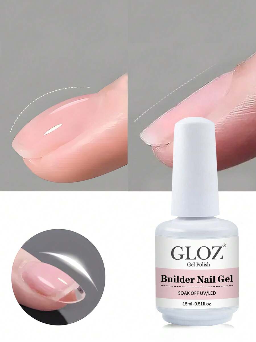 GLOZ Clear Builder Gel For Nails 7 In 1 Nail Builder Strengthener Gel Clear Color Builder Extension Nail Gel For Holiday Nail Art Design For Girls