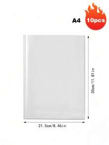 10 Pcs Film Sampul Buku Transparan Self-Adhesive, Desain Pra-Potong Tanpa Potong, Pelindung Buku Teks Tahan Air, Dekorasi Bening Minimalis, Sleeve Ringan Portabel untuk Buku Catatan Siswa & Buku Sekolah A4 16K A5 - A - View 15
