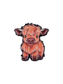 Cute Baby Highland Cow Enamel Brooch - Fluffy Animal Pin, Suitable For Backpacks And Jackets - Multicolor - View 9