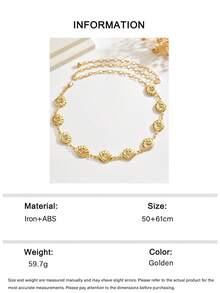 1pc Beach Ocean Style Metal Starfish Waist Chain, Exaggerated 3D Double Layer Micro-Inlaid Transparent Rhinestone Shell Body Chain, Suitable For Women's Party And Vacation Wear - Gold - View 7