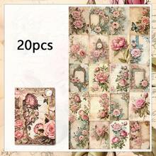 20 Sheets/Pack Retro Romantic Rose Pattern Non-Sticky Decorative Paper Retro Aesthetic Decorative Material Paper For DIY Crafts - 20 Sheets - View 12