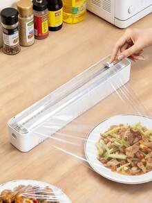 Cortador de plástico para envolver para refrigerador y cocina, dispensador de papel de aluminio, rectangular blanco - Multicolor - Ver 4