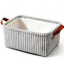1pc Customizable Storage Basket Personalized Dog Toy Basket Corduroy Pet Storage Basket With Name Personalized Name Basket With Portable Handle Desktop Organizer Clothing Storage Home Decor Perfect Gift Laundry Basket, Gift For Pet Lovers - Multicolor - View 13