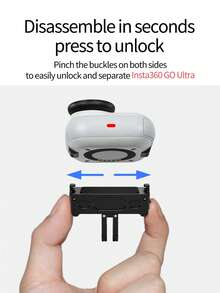 Dudukan Lipat Magnetik Lepas Cepat Paduan Aluminium dengan 2 Slot Kartu untuk Kamera Insta360 Go Ultra - View 7