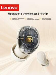 Tai nghe không dây Lenovo Bluetooth 5.4, tai nghe mini tàng hình chống ồn với mic ENC, hộp sạc hiển thị LED và âm trầm sâu cho iPhone Android - Xem 10