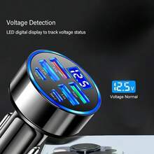 Snabbladdande billaddare, 6-i-1 adapter, 4 USB-portar + 2 Type-C-portar, telefonladdare, multiport USB-billaddningstillbehör, lämplig för smartphones och surfplattor, batteri ingår ej - A - Visa 3
