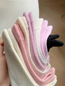 4 Pairs Solid Color Mid-Calf Socks, Preppy Casual Soft Comfortable Women's Mid-Calf Socks, Suitable For Daily Wear, Versatile And Practical (1/2/4 Pairs) - Multicolor - View 5