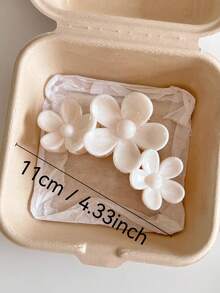 2pcs/Set Women's Pearlescent Yellow Straight Hair Claw And Tie Dye White Flower Hair Clip, Fashionable Back Of Head Hair Claw Hair Accessory, Versatile, Elegant And Minimalist, Suitable For Daily, Casual, Party, Beach, Vacation, Hairstyle Design, Face/Hair Washing, Makeup, Clothing Accessory, Spring Hair Claw, Summer Hair Claw, Autumn Hair Accessory, Winter Hair Claw - Multicolor - View 4