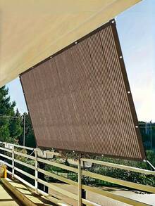1pc Sunshade Fabric, High Density Blackout Heat Insulation Mesh, Sunshade Cloth, Suitable For Balcony, Patio, RV Camping, Sun Protection, Snow Protection, Brown (Poles Not Included) - A - View 6