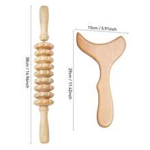 2PCS Wooden Massage Tools, Full Body Massager, Hand Massager, Leg Massager, Shoulder Massager, Facial Massage Tool, Back Massage Tool, Waist Massage Tool, Multi-Functional Body Massage For Different Body Parts, Body Relaxation Tool, Suitable For Home Use, Can Be Given As A Gift To Family, Friends, Classmates, Girlfriend, Parents' Holiday Gift, Gift For Mother - Apricot - View 10