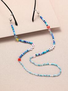 1Pc Beaded Eyeglass Chain Set, Heart Star & Fruit Flower Charm Anti-Lost Fashion Glasses Strap Glasses Lanyard For Girls(Beads Color Random) - Multicolor - View 3